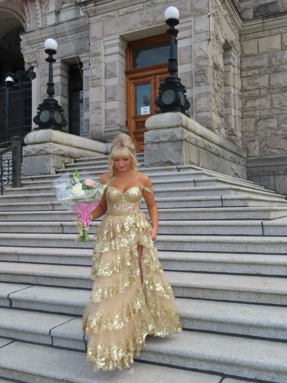 Sherri Hill 55500 Prom Dress in Gold